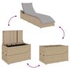 vidaXL Klappliege mit Auflage und Stauraum Beige Poly-Rattan