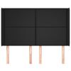 vidaXL Kopfteil mit Ohren Schwarz 147x16x118/128 cm Kunstleder