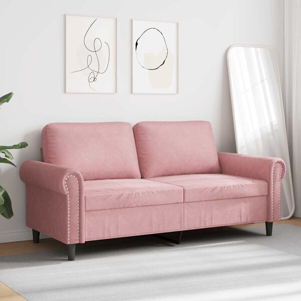 vidaXL 2-Sitzer-Sofa Rosa 140 cm Samt