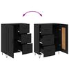 vidaXL Highboard Schwarz Eichen-Optik 69,5 x 34 x 180 cm Holzwerkstoff