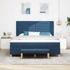 vidaXL Boxspringbett mit Matratze mit Kopfteil Blau 180 x 200 cm Stoff