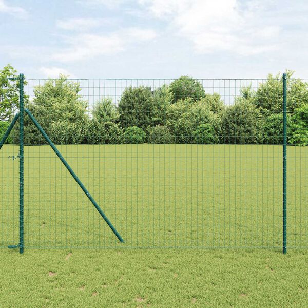 vidaXL Eurozaun Grün 1,5 x 10 m PVC-beschichtetes Eisen