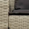 vidaXL Gartensofa 5-Sitzer mit Kissen Hellgrau Poly Rattan