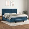 vidaXL Boxspringbett mit Matratze Dunkelblau 200x200 cm Samt