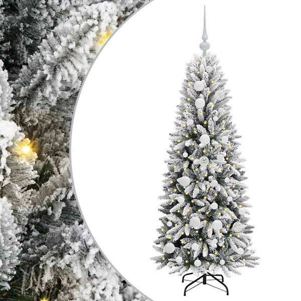 vidaXL Künstlicher Weihnachtsbaum mit 150 LEDs Weiß 53 x 53 x 120 cm