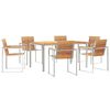 vidaXL Garten Essgruppe 7 pcs Braun Massivholz Teak