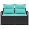 vidaXL Garten-Sofa mit Kissen 120 x 62 x 69 cm Poly-Rattan