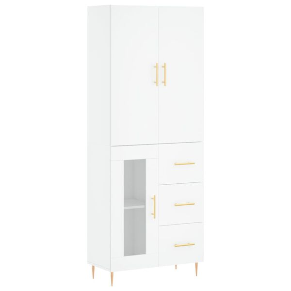vidaXL Highboard Wei&szlig; 69,5x34x180 cm Holzwerkstoff