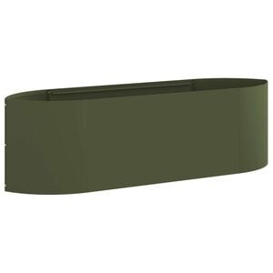 vidaXL Hochbeet im Garten Olive Gr&uuml;n 140 x 40 x 40 cm Stahl