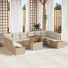 vidaXL Garten-Sofa-Set mit Speicher 11 pcs Beige Poly Rattan