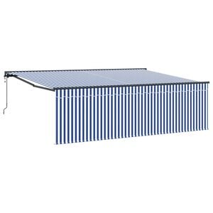 vidaXL Ausziehbare Markise Blau und Wei&szlig; 400 x 300 cm