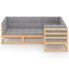 vidaXL 4-tlg. Garten-Lounge-Set mit Kissen Kiefer Massivholz