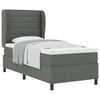 vidaXL Boxspringbett mit Matratze Dunkelgrau 100 x 200 cm Stoff