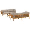 vidaXL Sofa Set mit Kissen Uni 5 pcs Taupe Massivholz Akazie
