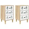 vidaXL Nachttisch HANAU 2 stk. Sonoma-Eiche 36 x 33 x 60 cm