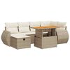 vidaXL 8-tlg. Garten-Sofagarnitur mit Kissen Beige Poly Rattan Akazie