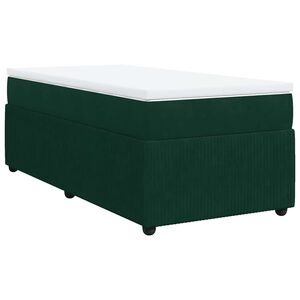 vidaXL Boxspringbett mit Matratze Dunkelgr&uuml;n 90x190 cm Samt