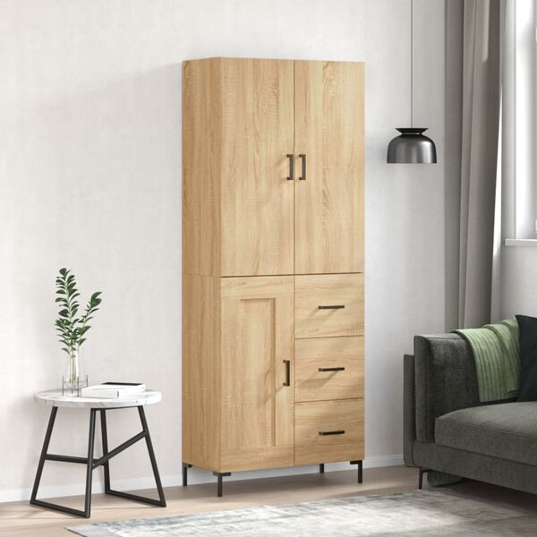 vidaXL Highboard Sonoma-Eiche 69,5x34x180 cm Holzwerkstoff