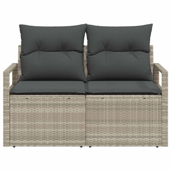 vidaXL Garten-Sofa mit Kissen 120 x 62 x 69 cm Poly-Rattan