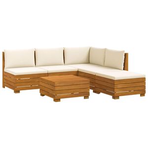vidaXL 6 stk. Outdoor-Sofagarnitur Massivholz Akazie Braun