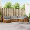 vidaXL Ecksofa Set 8 pcs Nat&uuml;rlich und Hellgrau Massivholz Akazie