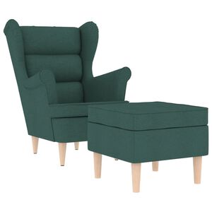 vidaXL Sessel mit Fu&szlig;hocker Dunkelgr&uuml;n Stoff