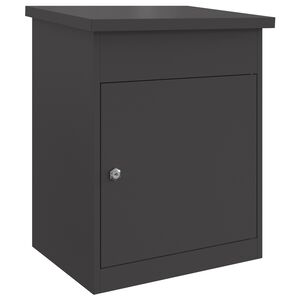 vidaXL Paketdrop-Box mit Speicher Schwarz 47,5 x 38 x 59 cm Stahl