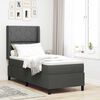 vidaXL Boxspringbett mit Matratze Dunkelgrau 200 x 80 cm Stoff