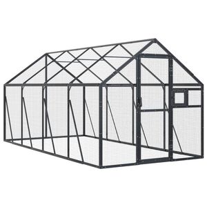 vidaXL Voliere Anthrazit 1,79x4x1,85 m Aluminium