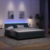 vidaXL LED Boxspringbett mit Matratze Dunkelgrau 180 x 200 cm Samt