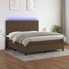 vidaXL Boxspringbett mit Matratze & LED Dunkelbraun 180x200 cm Stoff