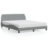 vidaXL Bettgestell "Dover" Hellgrau 152x203 cm Stoff