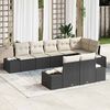 vidaXL Gartensofa-set mit Kissen 8 pcs Schwarz und Creme Poly-Rattan