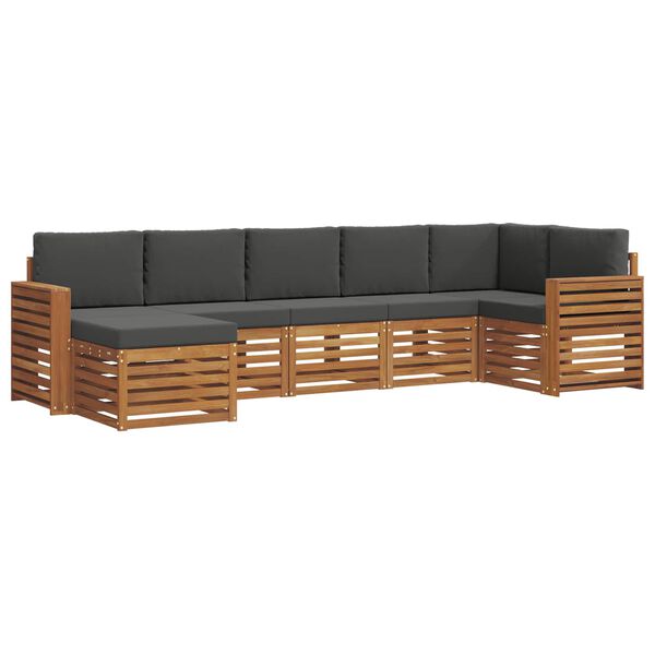 vidaXL Ecksofa Set 7 pcs Natur und Anthrazit Massivholz Akazie