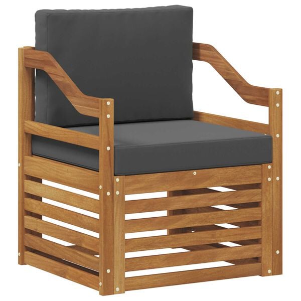 vidaXL Outdoor-Sofagarnitur Massives Akazienholz und Polyester Natur