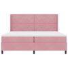 vidaXL Boxspringbett mit Matratze mit LED Rosa 200 x 200 cm Samt