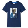 Kinder-Kurzarmshirt Dunkelblau 128