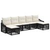 vidaXL Gartensofa-set 7 Stk. Schwarz Poly-Rattan