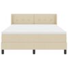 vidaXL Boxspringbett mit Matratze Creme 190 x 140 cm Stoff