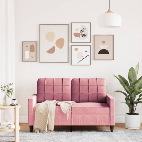 vidaXL 2-Sitzer-Sofa Rosa 120 cm Samt