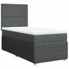 vidaXL Boxspringbett mit Matratze Dunkelgrau 90x200 cm Stoff