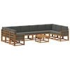 vidaXL Outdoor-Sofagarnitur mit Kissen 11 pcs Natur und Anthrazit