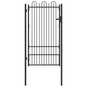 vidaXL Zauntor HORST 100 x 175 cm Stahl Schwarz Abschlie&szlig;bar