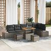 vidaXL Gartensofa-set mit Kissen 9 pcs Grau Poly-Rattan