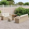 vidaXL Gartensofa-set mit Kissen 10 pcs Beige und Creme Poly Rattan