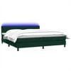vidaXL Boxspringbett mit Matratze & LED Dunkelgr&uuml;n 180x220 cm Samt
