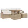 vidaXL Garten-Sofa-Set 6 Stk. Beige Poly Rattan