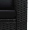 vidaXL 6-tlg. Garten-Lounge-Set mit Auflagen Poly Rattan Schwarz