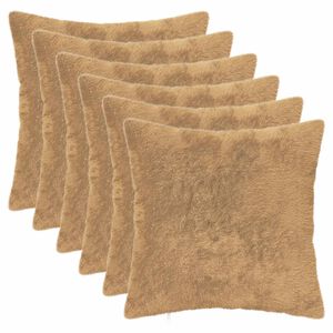 vidaXL Kissenbezug 6 stk. HEERLEN Taupe 30 x 30 cm Faux Kaninchenfell