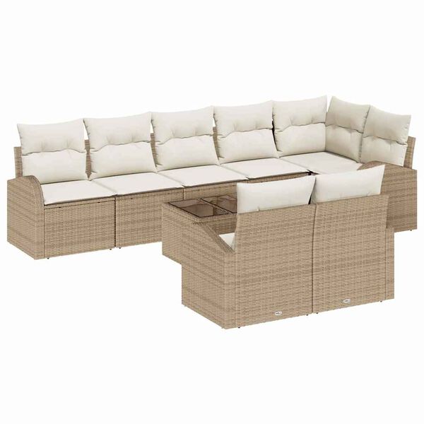 vidaXL Gartensofa-set 9 pcs Poly-Rattan
